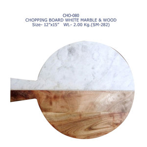 Última llegada de calidad superior de forma redonda de madera y mármol blanco hecho tabla de cortar para utensilios de cocina - Product Image 3