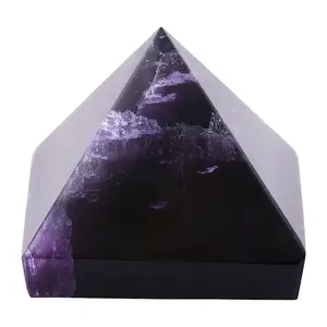 Chất lượng cao tự nhiên Tím fluorite kim tự tháp cho trang trí và chữa bệnh tài sản có sẵn tại giá bán buôn