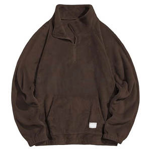 OEM Custom Wholesale Drop Shoulder Oversized <b>1</b>/<b>4</b> Quarter <b>Jumper</b> Sherpa Fleece Half <b>Zip</b> Sweatshirt <b>Men</b> Cozy Stylish - Product Image 1