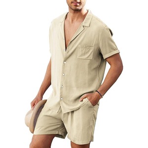 Custom Men's Summer <b>Set</b> Quick-Dry Gym Workout Casual Solid <b>Knitted</b> 100% Cotton Embroidered Custom Colors - Product Image 4