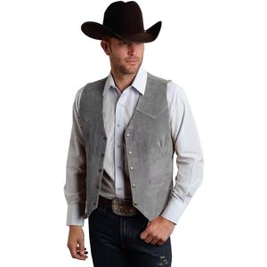 Gilet de moto en cuir véritable fait main de style cowboy, conçu pour les motards à la recherche de résistance durable, design classique - Product Image 1