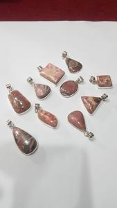 Colgante Unisex de Rodocrosita Natural con Engaste Minimalista en Plata de Ley 925, Forma de Paz, Regalo Ideal - Product Image 3