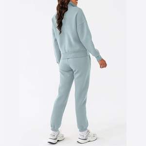 Ensemble de survêtement décontracté d'hiver pour femmes, veste et pantalon en polyester léger coupe-vent avec option de logo personnalisé - Product Image 5