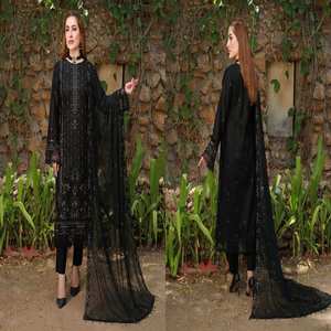 Conjunto de Salwar Kameez de 3 Piezas con Bordado de Césped y Diseño Moderno para Mujer, Ropa Tradicional India para Fiestas, Creación MI, Más Vendido - Product Image 4