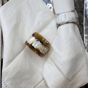 Vente en gros de serviette en corne de buffle décoration de table en gros porte-serviette rond de serviette en corne de boeuf de Noël - Product Image 1