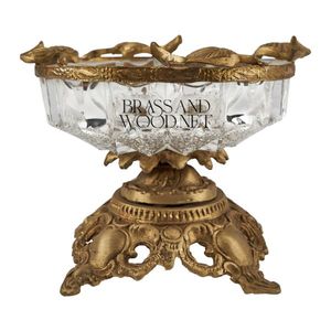 Cenicero de cobre antiguo hecho a mano, soporte decorativo de latón y cristal, diseño vintage, accesorio elegante para fumar para decoración de lujo - Product Image 1