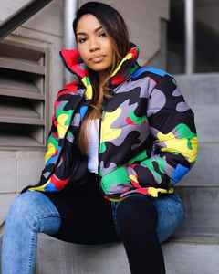 Chaqueta acolchada de camuflaje, ropa de mujer, chaqueta acolchada personalizada recortada, chaqueta vaquera de manga larga para mujer de nuevo estilo OEM - Product Image 6