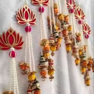 New arrival Lotus <b>Door</b> Hangigns With Beautiful Gotta and Moti Mala Work Lotus <b>Door</b> Hangings for Home and Wedding, Festival Decor - Product Image 5