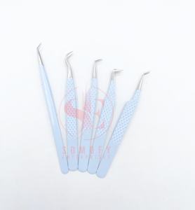 Pinzas para pestañas de volumen ruso de acero inoxidable de alta calidad, puntas finas estrechas, opciones de etiqueta privada sostenibles - Product Image 2