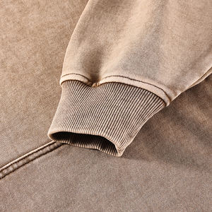 Vente en gros sweat à capuche personnalisé avec impression bouffante brodée pour hommes 420gsm 100% coton lourd oversize vintage en éponge lavée sweats à capuche unisexe - Product Image 5