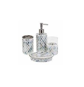 Ensemble de salle de bain nacré blanc et acier inoxydable Design produit artisanal Ensemble de salle de bain MOP de qualité supérieure - Product Image 6