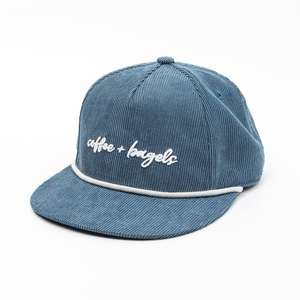 Gorra de béisbol de tela lisa tejida con diseño personalizado de hojas de roble bordadas, banda de sudor de algodón y cierre snapback de pana deportiva. - Product Image 2