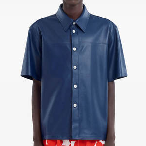 Chemise en cuir pour homme de haute qualité avec fermeture à boutons, logo et design personnalisés, faible MOQ disponible - Product Image 4