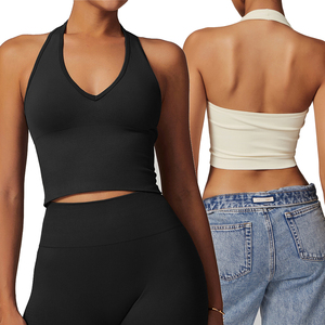 Soutien-gorge de sport écologique Fournisseur OEM Soutien-gorge de sport sans couture Fabricant soutien-gorge de fitness pour femmes à col licou - Product Image 1