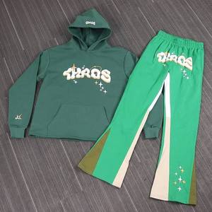 Ensemble de survêtement unisexe à marque privée, pour la salle de sport, la course à pied, l'entraînement, streetwear tendance, sport, respirant, brodé, 100% coton - Product Image 4