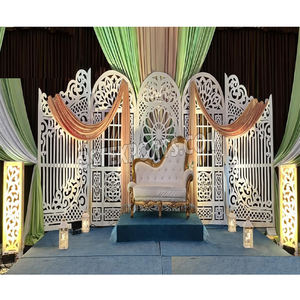 Panneaux découpés au laser style marocain Mehndi & Sangeet – Achetez un cadre de scène de mariage moderne blanc personnalisé pour réception – Vente à Londres - Product Image 1