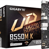 Carte mère GIGABYTE B550M K, compatible avec les processeurs AMD AM4 Ryzen 5000, DDR4, double M.2, SATA 6 Gb/s