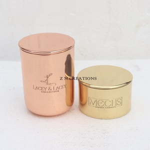 Custom Logo 6Oz Brass Gold Candle Jar Glossy Finish Brass Empty Jars for Candle Making Containers for High Quality Candles - Product Image 6