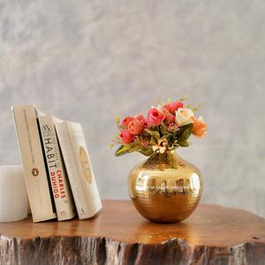 Stylish Design Metal Gold Plated Hammered Flower <b>Vase</b> for Home Living Room Tabletop Decor <b>Bud</b> Shape Flower <b>Vase</b> - Product Image 1