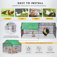 Poulailler moderne en métal avec couverture imperméable, enclos extérieur pour animaux de ferme, enclos de jeu pour lapins et canards