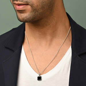 Compre un Collar con Colgante de Plata de Ley 925 para Hombre, Diseño Geométrico, Engaste de Bisel, Bañado en Rodio, Oro Rosa, Diamante, Circonita, Moderno - Product Image 3