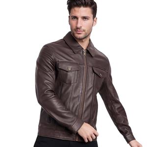 Veste en cuir véritable élégante pour hommes avec manches longues Dernier design Haute qualité Meilleur style populaire État neuf - Product Image 1