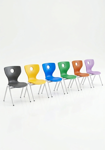 Arsu Ergonomic School Chair <b>Plastic</b> Seat Metal Frame Modern Design Solid Back Tapered Legs Adult Use Office Living Room - Product Image 1