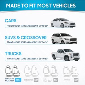 <strong>Car</strong> Covers Full <strong>Set</strong> in Charcoal on Black Front and Rear Split Bench for <strong>Cars</strong>, Easy to Install Cover <strong>Set</strong> - Product Image 3