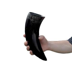 Juego de bebidas de cuerno de búfalo con soporte de hierro, técnica cruda, cuerno de ágata vikingo para cerveza, vino, calidad de exportación de World Craft Impex - Product Image 4