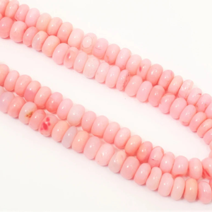 Hermosas cuentas de ópalo rosa con puntos, forma redonda lisa, 6-9 mm, cuentas de piedra preciosa de ópalo rosa con puntos, cuentas de ópalo de calidad AAA. - Product Image 4