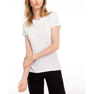 T-shirt bianca da donna Maison Jules, taglie XS-XL, stile casual e grazioso, in tessuto jersey traspirante, con laccetti posteriori, opzioni vestibilità slim/loose - Product Image 1