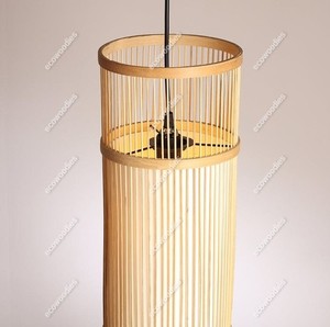 โคมไฟไม้ไผ่ทรงกระบอกสำหรับตกแต่งบ้านในร่มที่ทันสมัยโคมไฟแขวนสร้างสรรค์สำหรับผนังบันไดห้องอาหารโรงแรม - Product Image 6