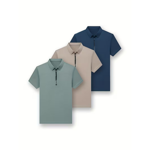 Nuevo Polo Personalizado para Hombre, Estilo Verano, Edición Delgada, a la Moda, Corte Ajustado, con Cierre y Rayas, Diseño Personalizado - Product Image 1