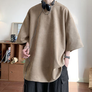 เสื้อยืดผ้าฝ้ายพิมพ์ลายสำหรับผู้ชายเสื้อยืดพิมพ์ลาย280 GSM แบบโชว์ไหล่กว้างคอกว้างน้ำหนักเบาเสื้อยืดออกแบบได้ตามต้องการ - Product Image 2