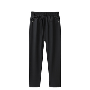 Pantalon d'été pour homme en soie glacée fine, séchage rapide, léger, taille mi-haute, coupe droite, devant plat, décontracté, pantalon de sport - Product Image 3