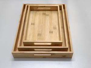 Bandeja de Servir Comercial de Bambú Huhipro de Alta Calidad, 33x23x5 cm, con Asa, Ecológica, Segura para Contacto con Alimentos, para Restaurantes y Cocinas, Vietnam - Product Image 3