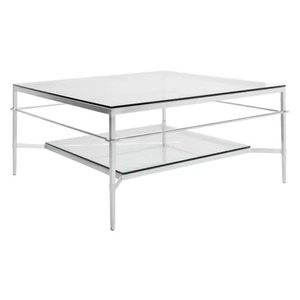 Table basse carrée en verre Tables basses carrées en métal avec dessus en verre - Product Image 3