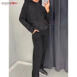 ชุดวอร์มประดับพลอยเทียมสำหรับผู้หญิงชุดสองชิ้นสำหรับผู้หญิงดีไซน์แบบสวมหัว - Product Image 5