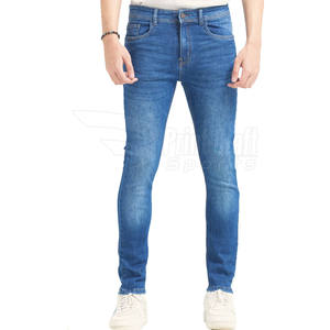 Pantalon en jean léger personnalisé pour hommes avec motif droit de style unique et taille moyenne fabriqué au Pakistan Design décontracté en vente - Product Image 1