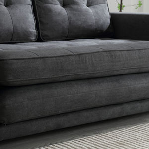 Canapé-<span class=keywords><strong>lit</strong></span> moderne pliable en tissu gris extensible pour 2 personnes avec poche de rangement - Product Image 4