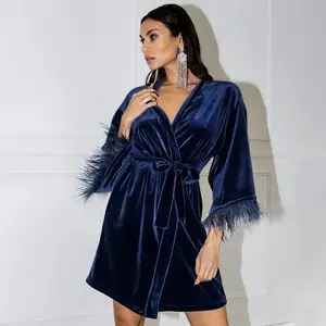 Nova Moda 2023 Atacado Personalizado Elegante Respirável Venda Quente Elegante Sleepwear Luxo Unisex Kimono Roupão Para Mulheres Dos Homens