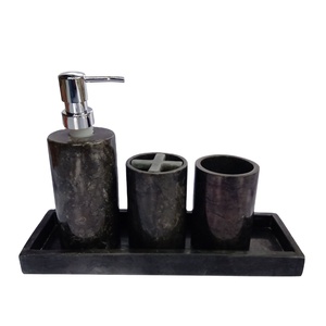 Elegant Soap Foam Dispenser Marble Stone 4-Piece Hotel Villa <b>Bathroom</b> Application Custom Logo - Product Image 1