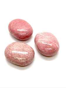 Natural <b>Pink</b> Thulite Polished Palm Stone <b>Healing</b> Crystal - Product Image 1