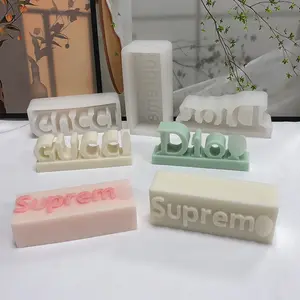 Molde de silicona 3D con letras para aromaterapia, vela de yeso, adornos decorativos, jabón hecho a mano, resina, pegamento, moho de silicona para goteo