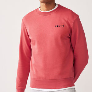 เสื้อสเวตเชิ้ตของผู้ชายผ้าฝ้ายหนาแบบพอดีตัวปกติเสื้อสเวตเชิ้ตผ้าคอตตอน100% สีทึบออกแบบโลโก้ได้ตามต้องการแบบ S25 - Product Image 4