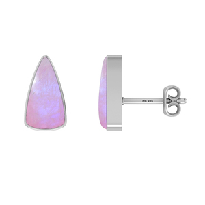 Pendientes de Plata de Ley 925 con Piedra Lunar Rosa, Engaste de Bisel Trillón, Joyería de Moda Hecha a Mano, Paquete de Regalo para Fiesta, Paquete de 3 - Product Image 1