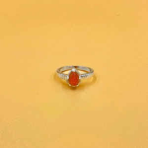 Bague en argent sterling 925 faite à la main, style bohème, bijoux en pierres précieuses, pierre de soleil naturelle taille poire, bague de mariage pour femme, bague de fête - Product Image 2