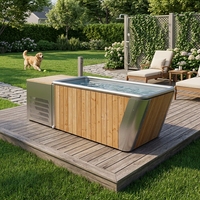Bain froid direct usine pour immersion froide, bain de glace nordique pour jardin, en bois carbonisé et acier inoxydable 304, avec refroidisseur