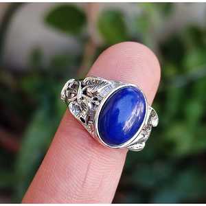 Boho Chic Lapis Lazuli <b>Statement</b> <b>Ring</b> Handmade Sterling Silver <b>Ring</b> for Gift Occasions - Product Image 5