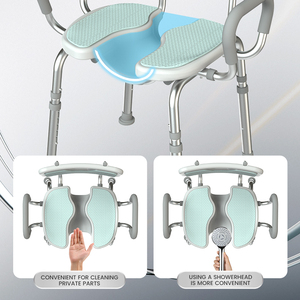 Sedia da <span class=keywords><strong>Doccia</strong></span> con Scanalatura Brevettata ZS Care, Facile da Pulire, <span class=keywords><strong>Sedile</strong></span> a U per Anziani e Disabili - Product Image 4